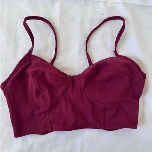 Free People Movement Women’s Bralette Fitness crop top- Burgundy, Size US M